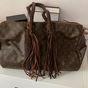 Revamped and boho-ed out huge Louis Vuitton bag